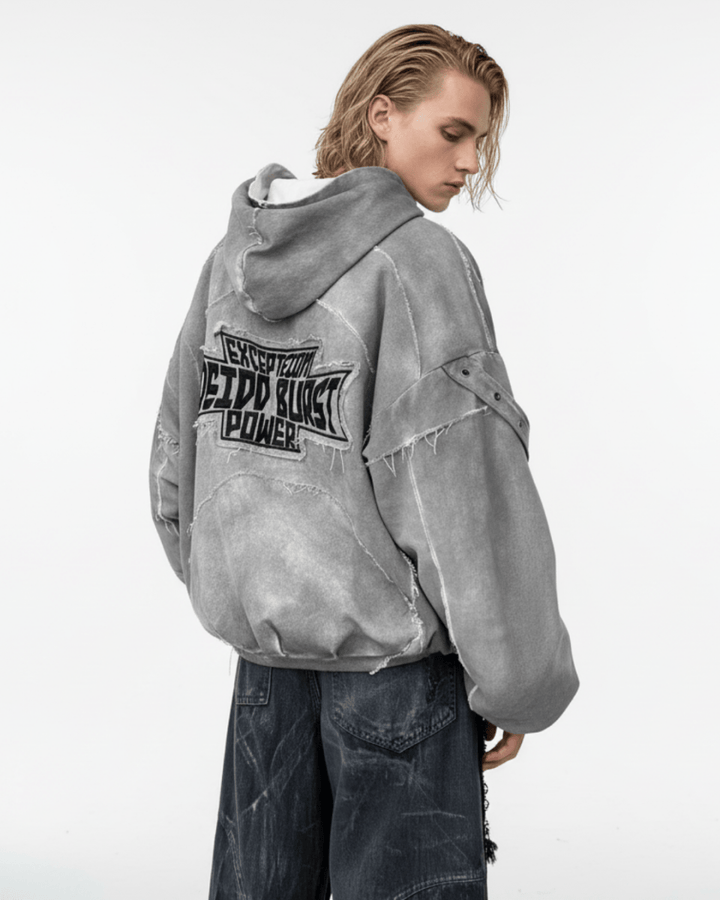 Fracture Denim Hoodie na2233