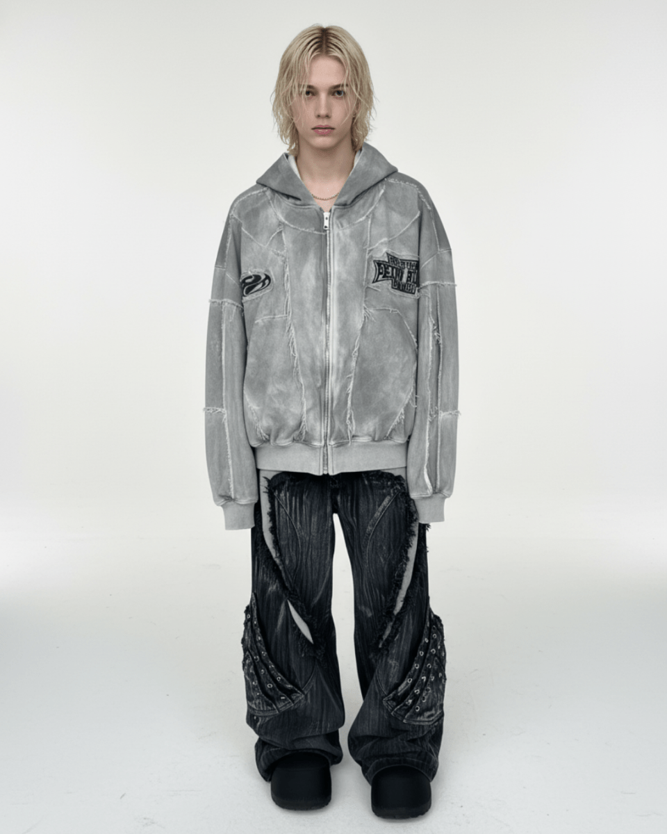 Fracture Denim Hoodie na2233