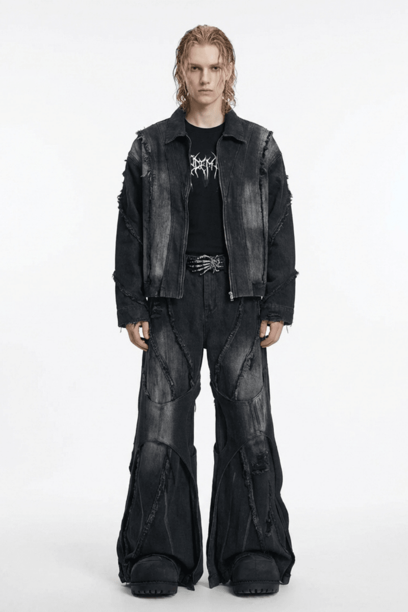 NOMANIAI Layered Flare Wide Pants na2370