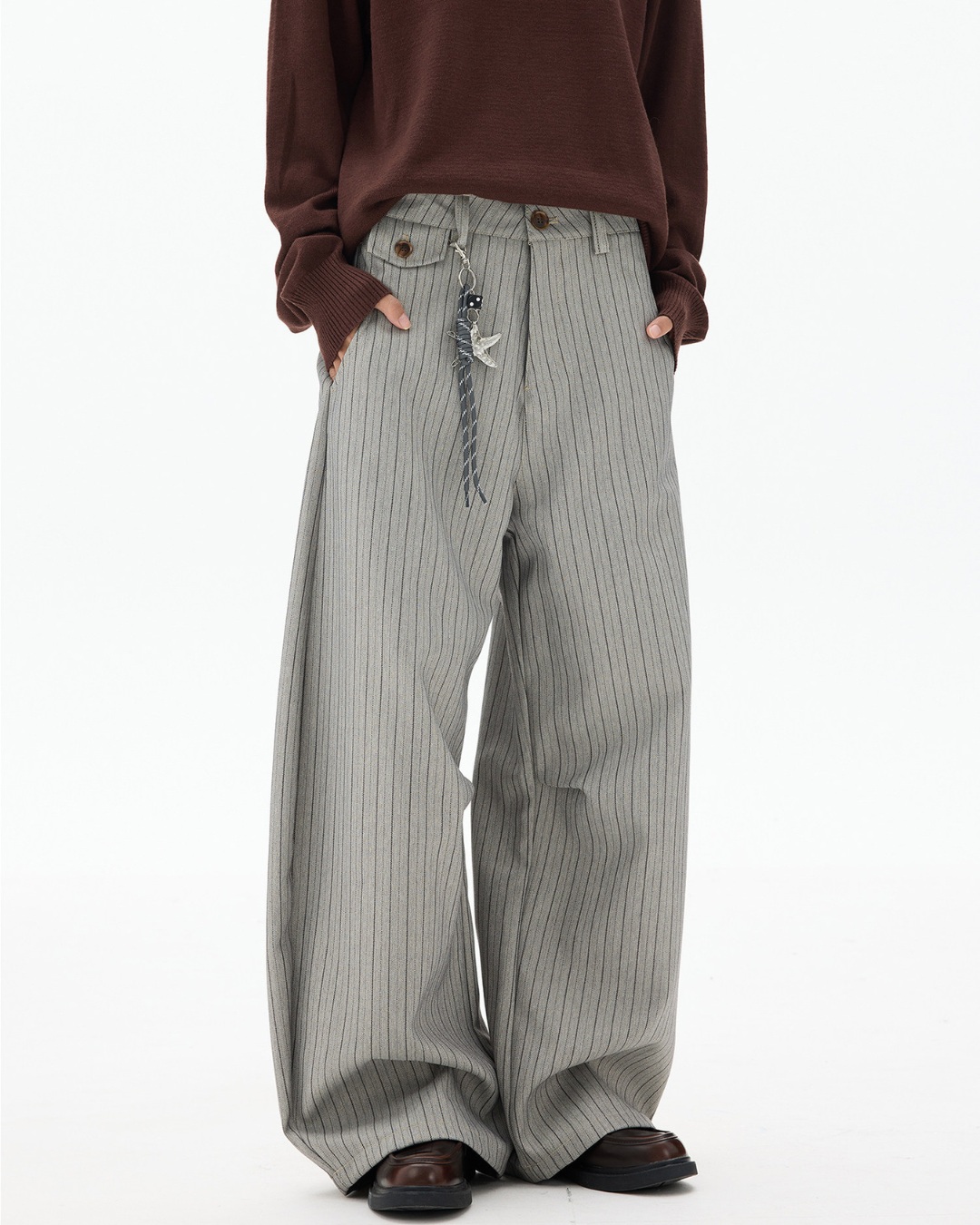 STRIPE DRAPE WIDE SLACKS na2319 
