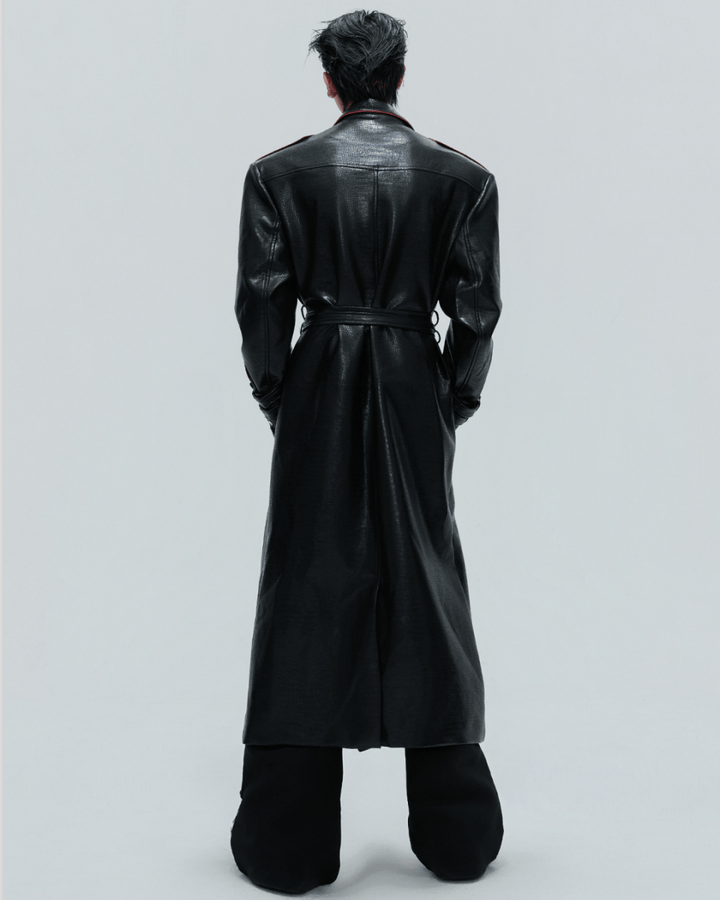 [ArguE CulturE] Noir Blade Leather Trench na2258