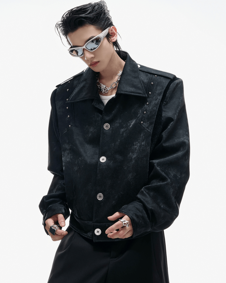 [ArguE CulturE] Noir Crest Cyber ​​Jacket na2255