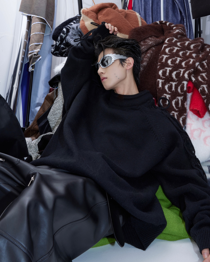 [ArguE CulturE] Fringe Arm Knit Sweater na2266