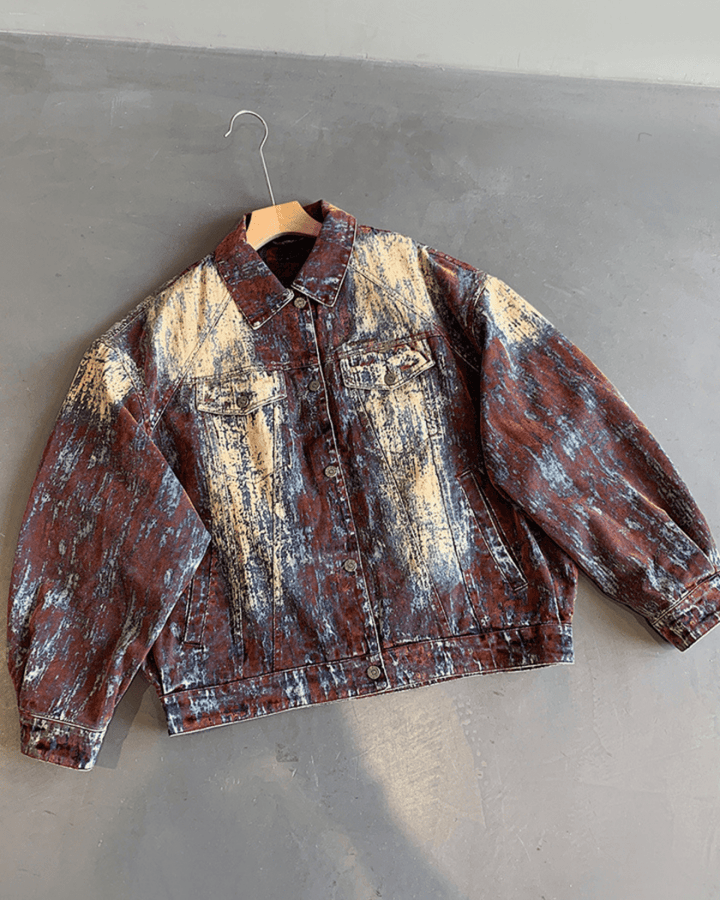 Nanostudio Rust Fade Art Denim Jacket (na2212)