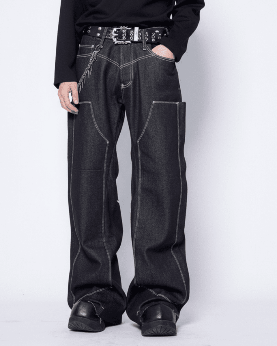 Embroidered Flare Denim Pants na2331