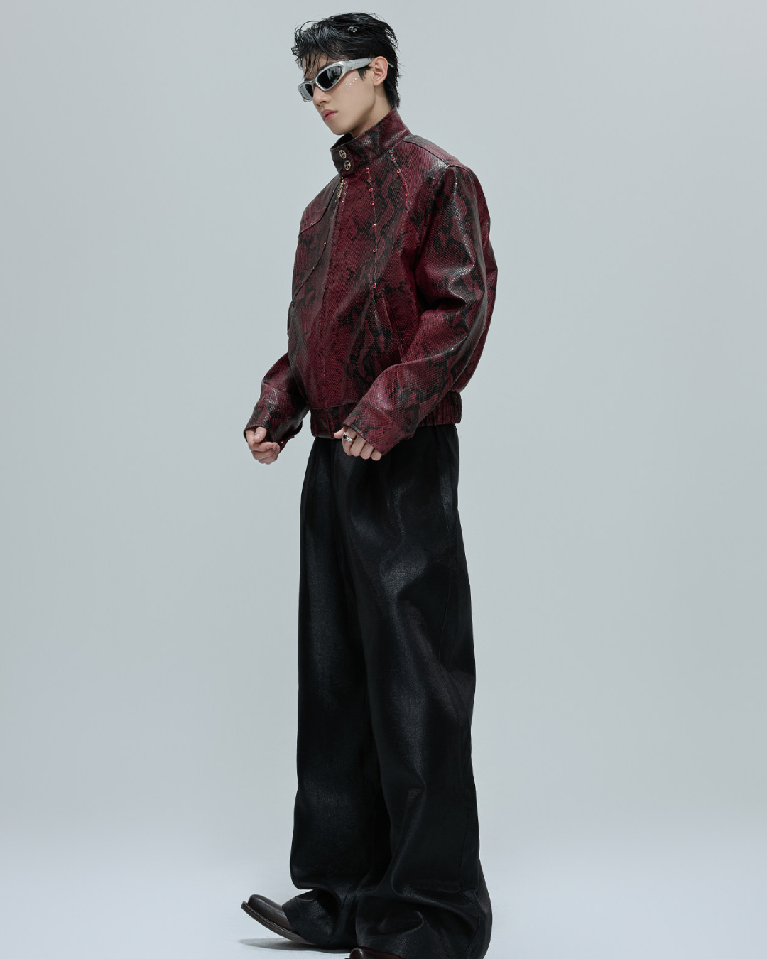 [ArguE CulturE] CRIMSON PYTHON LEATHER JACKET na2293