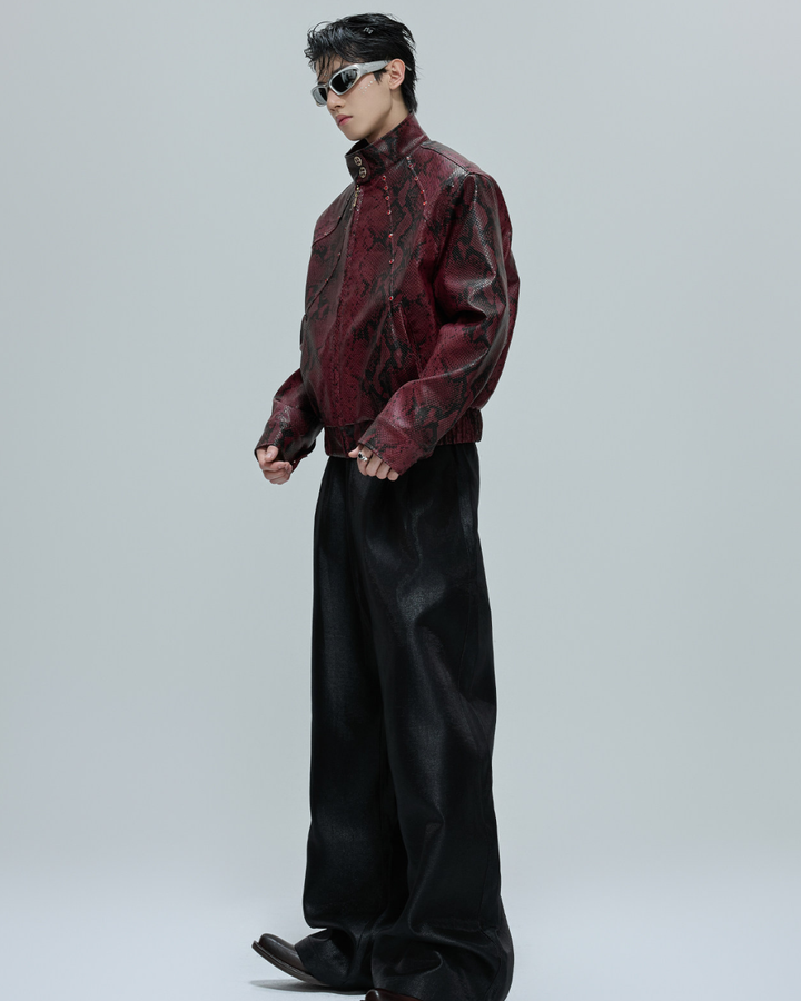 [ArguE CulturE] CRIMSON PYTHON LEATHER JACKET na2293