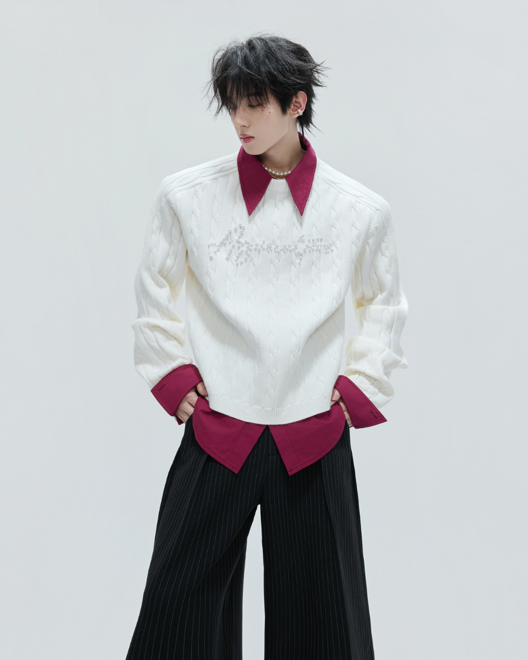 [ArguE CulturE]Pearl Logo Knit Sweater na2267