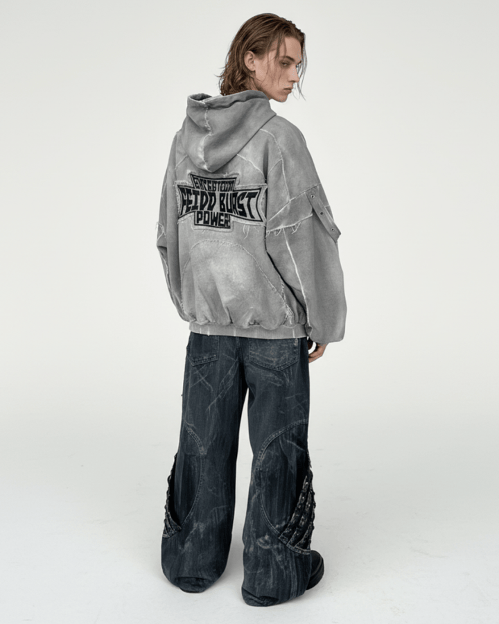 Fracture Denim Hoodie na2233