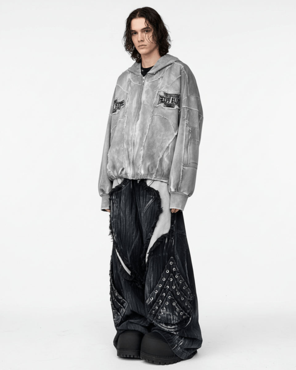 Fracture Denim Hoodie na2233