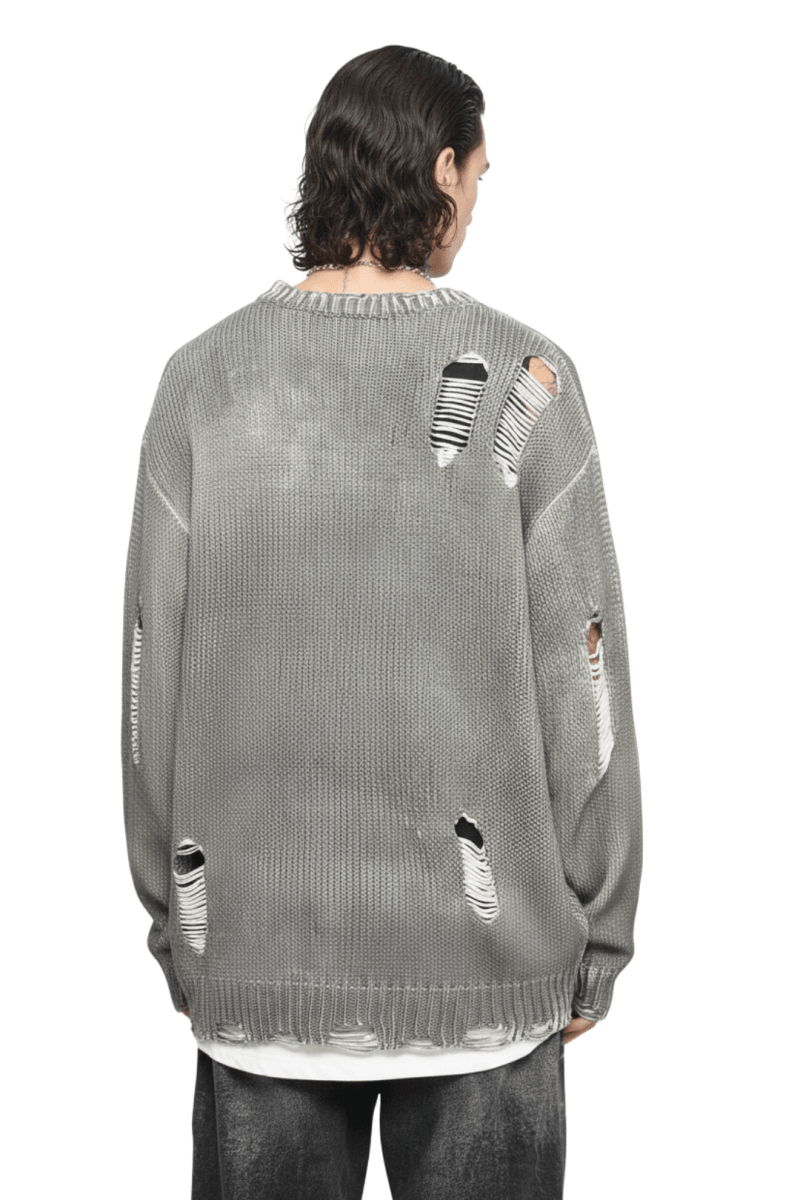 Grunge Damage Crewneck Knit  na2395