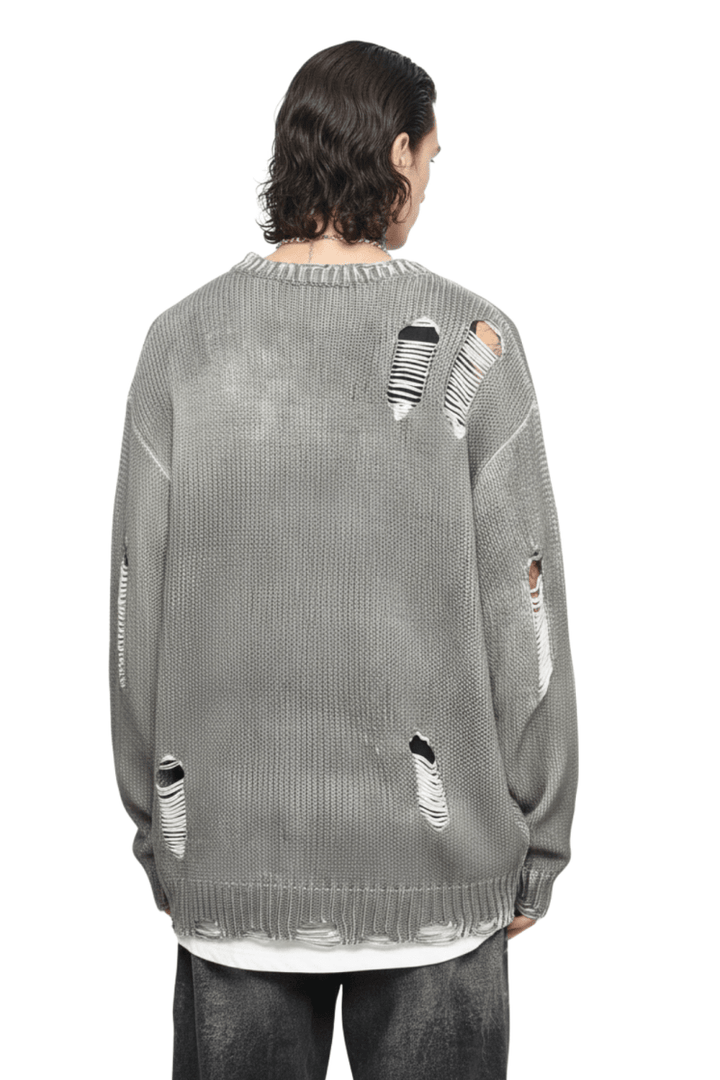 Grunge Damage Crewneck Knit  na2395