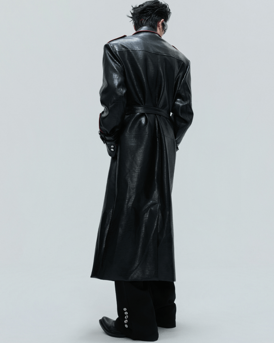 [ArguE CulturE] Noir Blade Leather Trench na2258