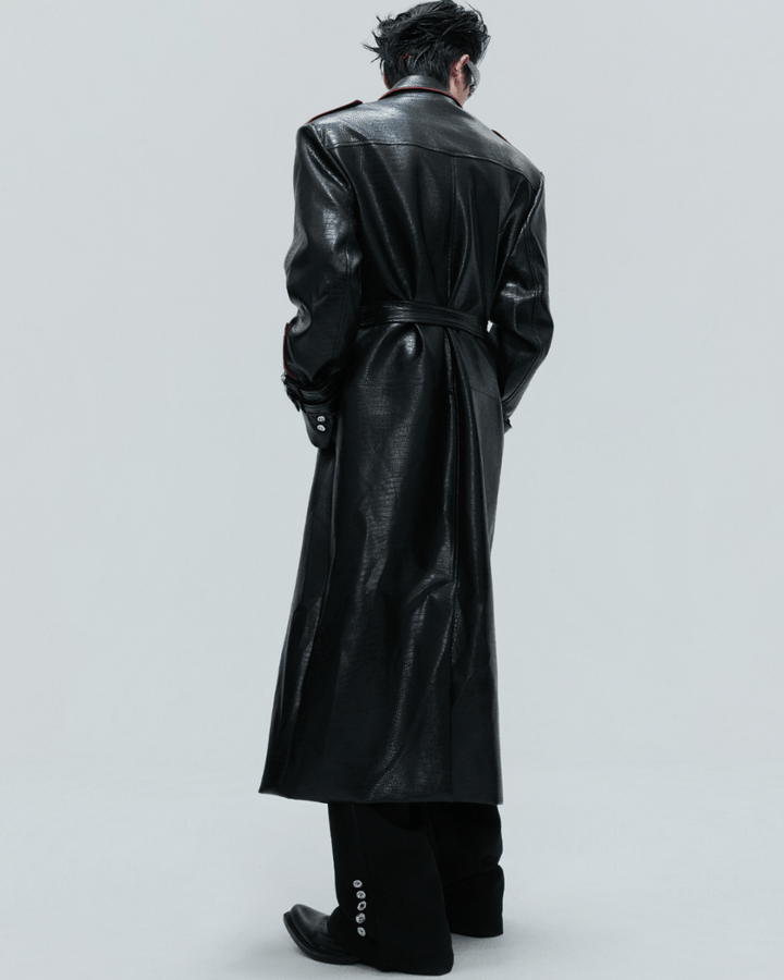 [ArguE CulturE] Noir Blade Leather Trench na2258
