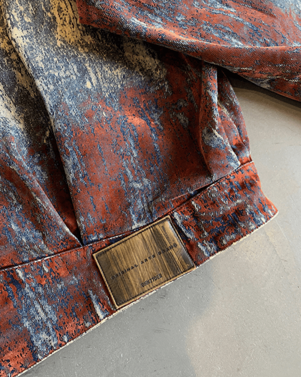 Nanostudio Rust Fade Art Denim Jacket (na2212)