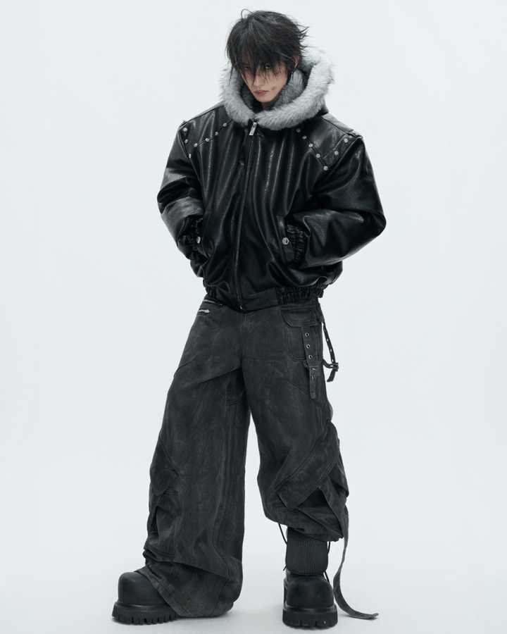 [ArguE CulturE] Noir Glacier Fur Jacket na2256