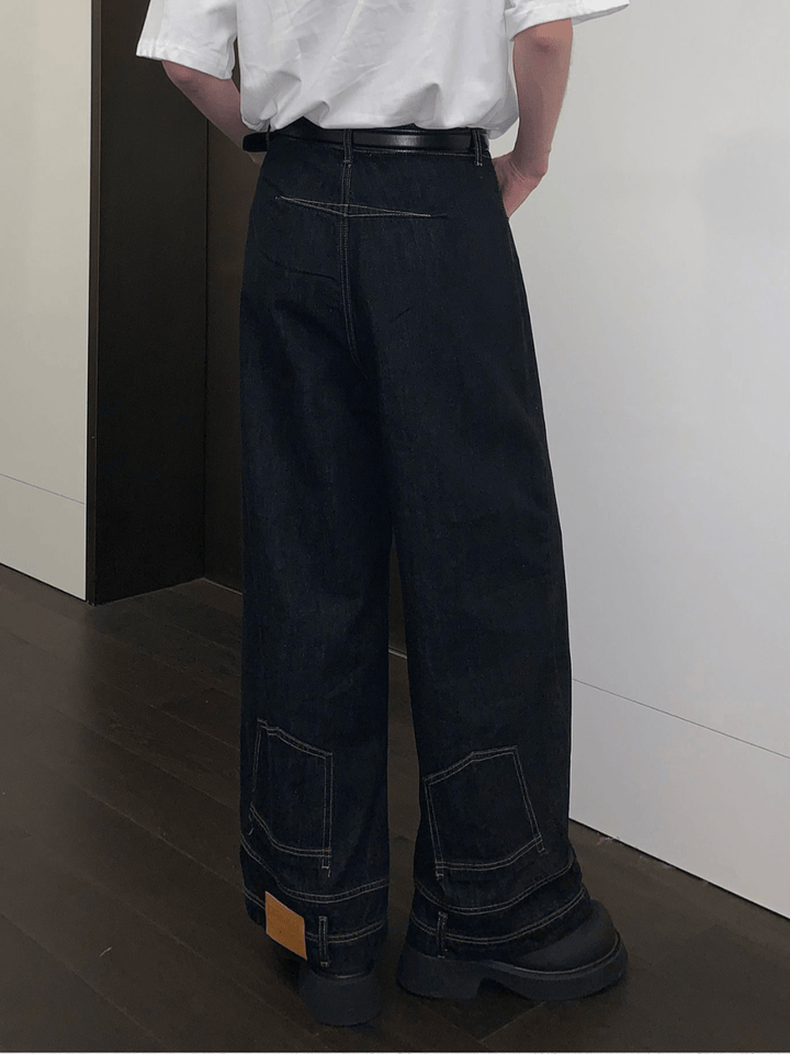 [CUIBUJU] design sense straight jeans na1168