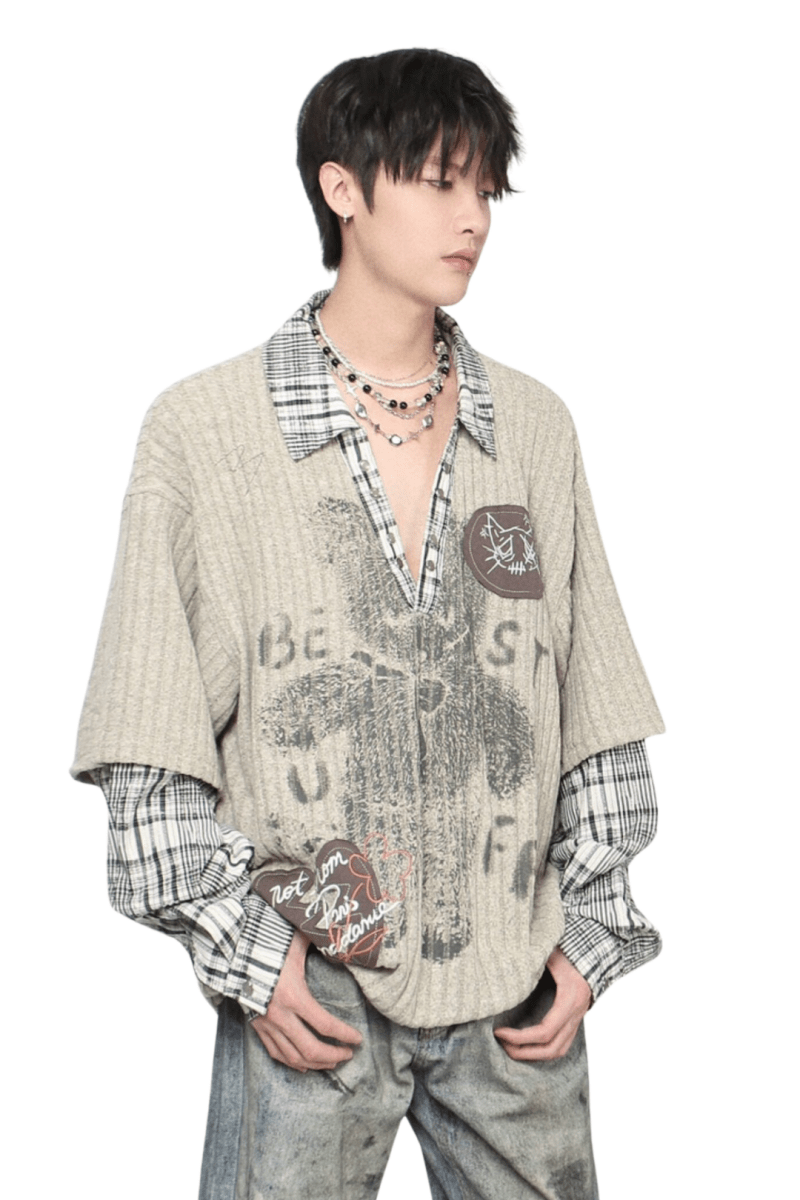 Vintage Layered Street Tee  na2452