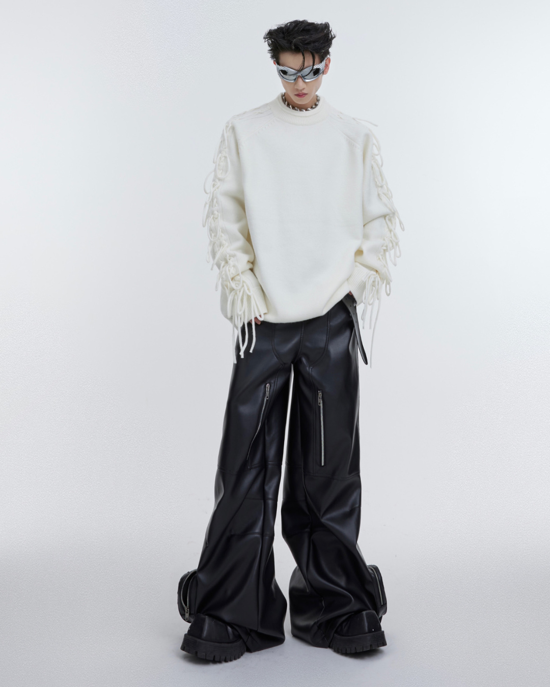 [ArguE CulturE] Fringe Arm Knit Sweater na2266