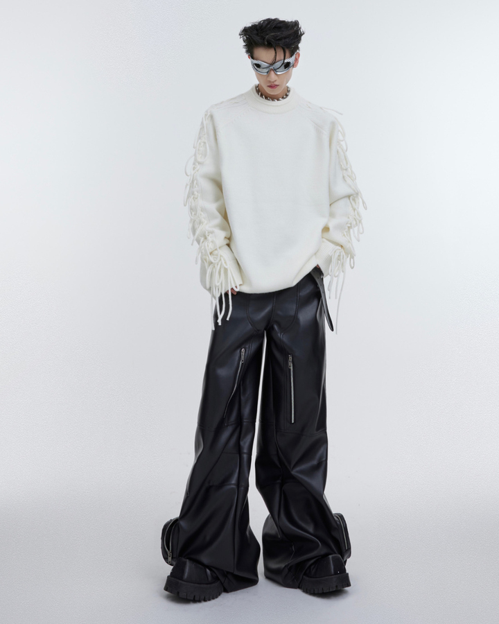 [ArguE CulturE] Fringe Arm Knit Sweater na2266