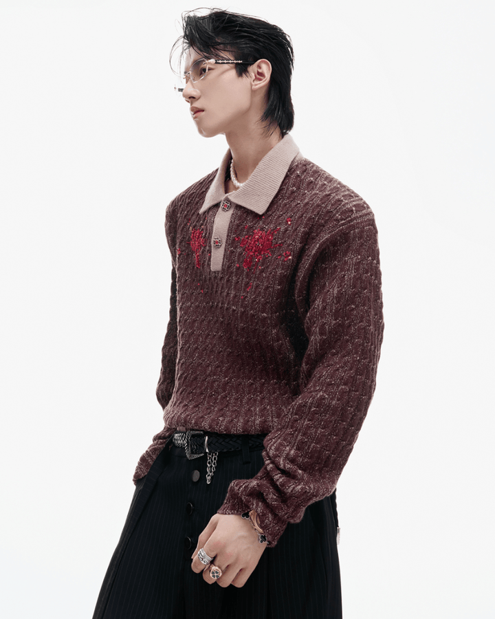 [ArguE CulturE] Garnet Bloom Knit Top na2250