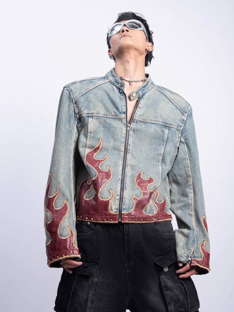 [PLAN1ONE]washed denim jacket na1669