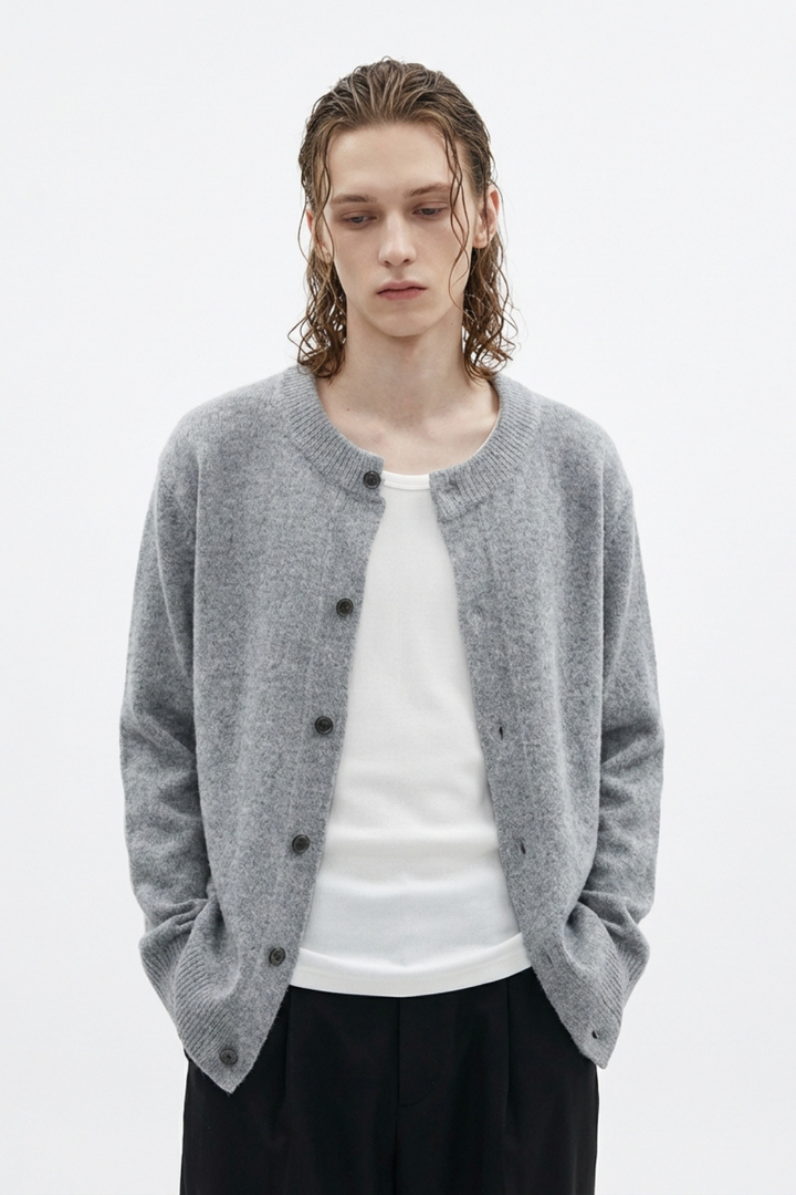 Soft Wool Button Cardigan na2362