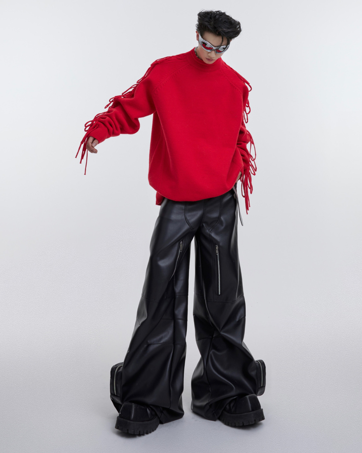 [ArguE CulturE] Fringe Arm Knit Sweater na2266