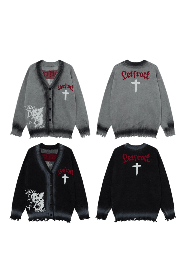 Retro Grunge Button Cardigan na2453