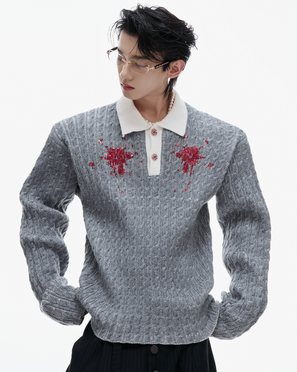 [ArguE CulturE] Garnet Bloom Knit Top na2250