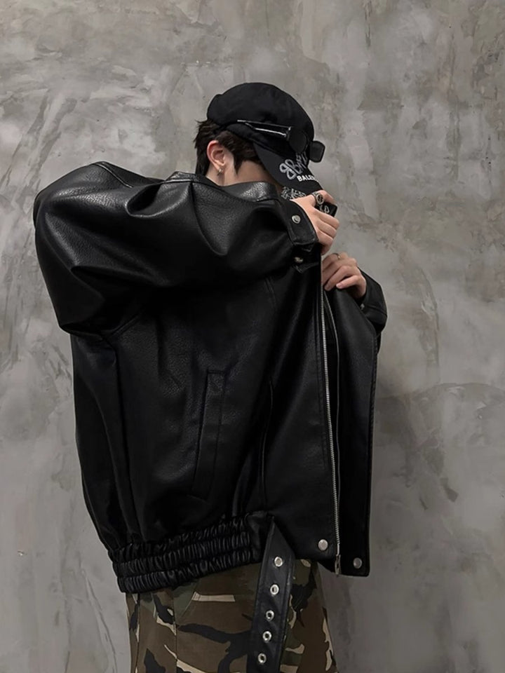 【JH HOMME】Black biker style jacket na1561