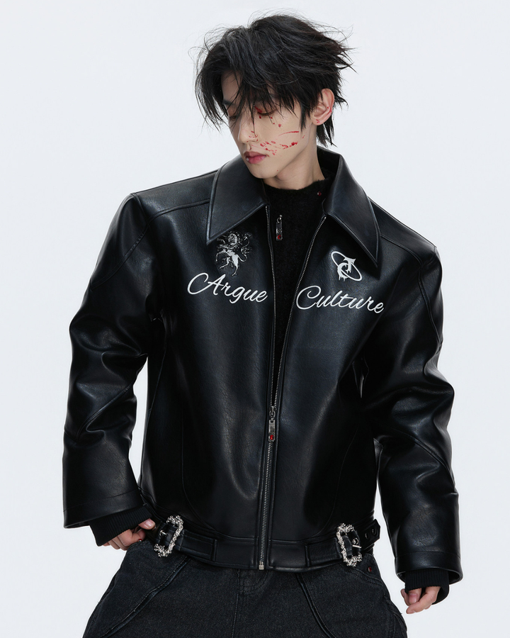 [ArguE CulturE] BLACK HORSE LEATHER JACKET na2287