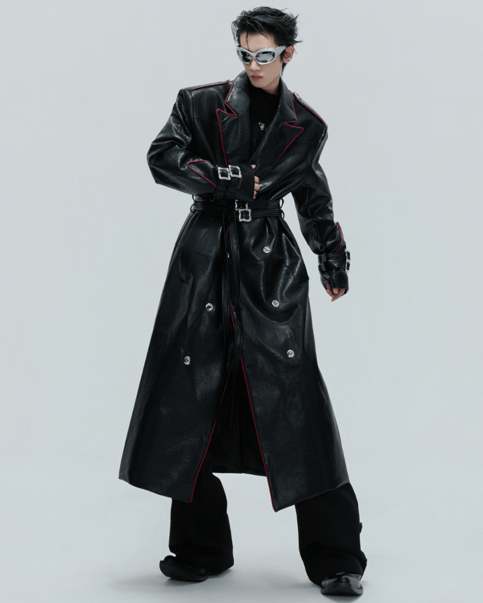 [ArguE CulturE] Noir Blade Leather Trench na2258