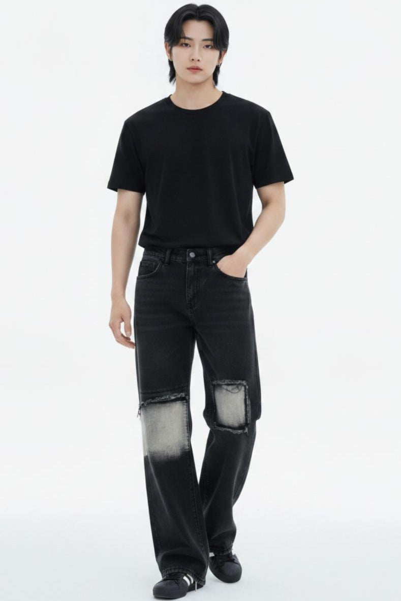 Distressed Wide-Leg Jeans  na2590