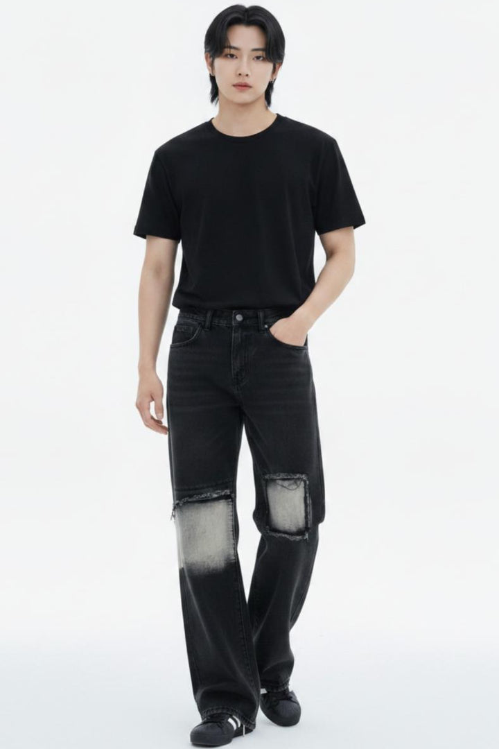 Distressed Wide-Leg Jeans  na2590