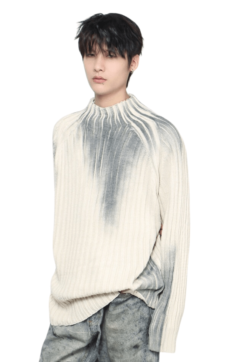 Washed Effect Ribbed Sweater na2464