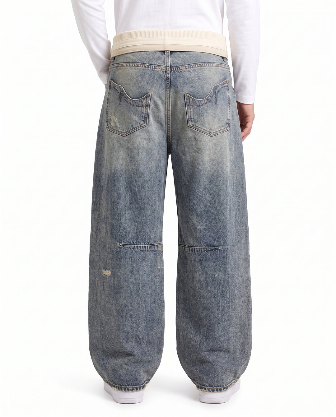 Foldover Wide Jeans na2991