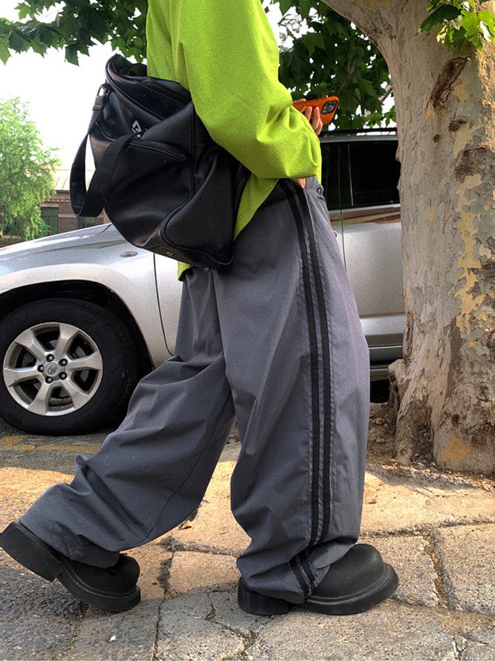 【Aurocean】Gray Nylon pants na1675 