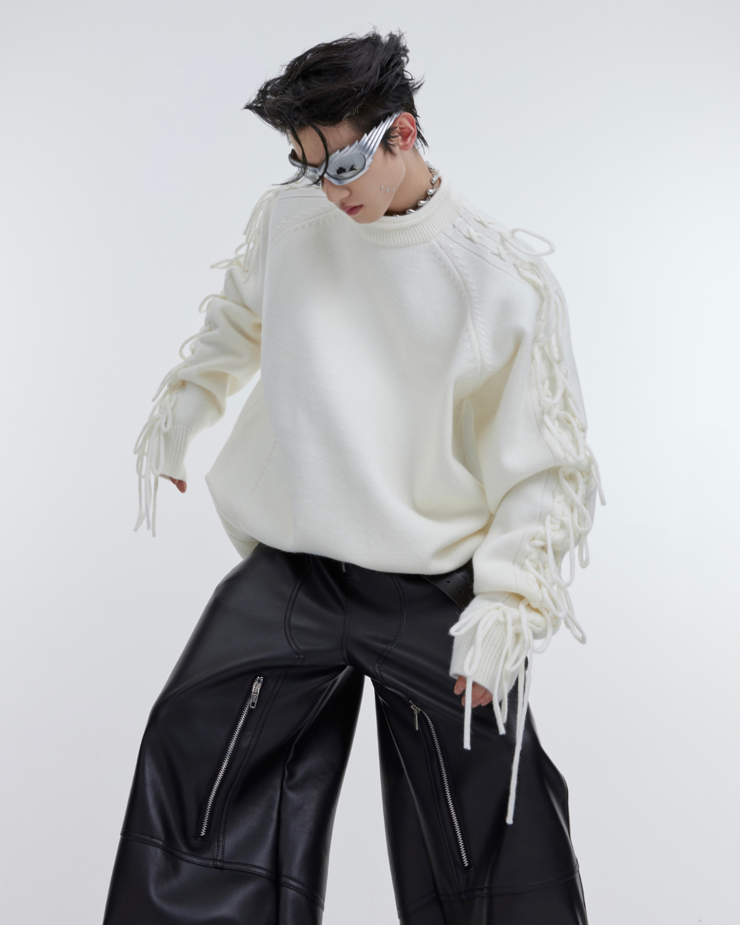 [ArguE CulturE] Fringe Arm Knit Sweater na2266