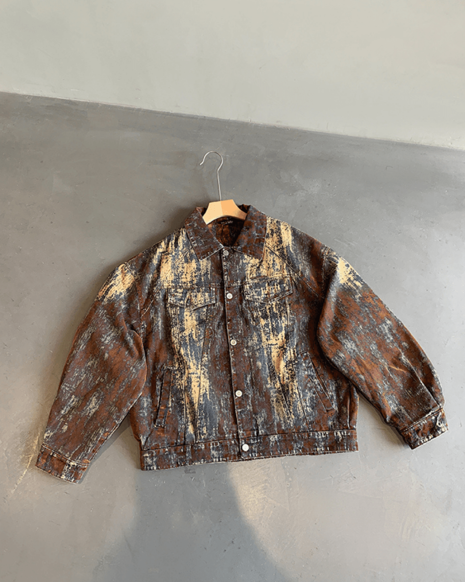 Nanostudio Rust Fade Art Denim Jacket (na2212)