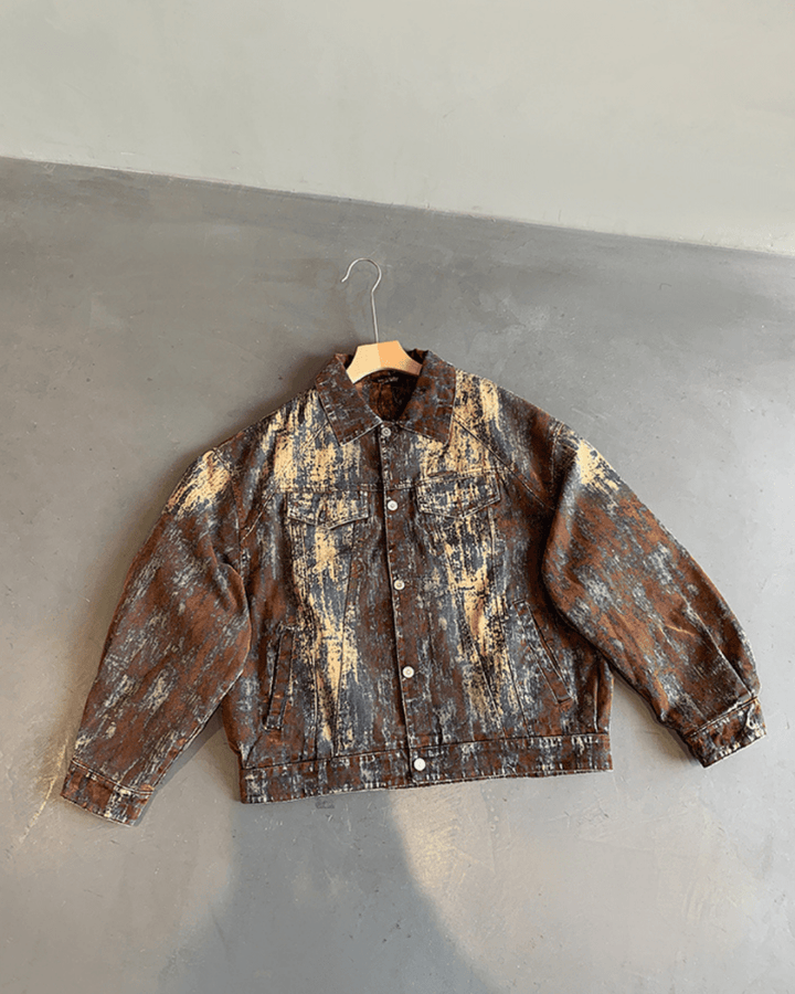 Nanostudio Rust Fade Art Denim Jacket (na2212)