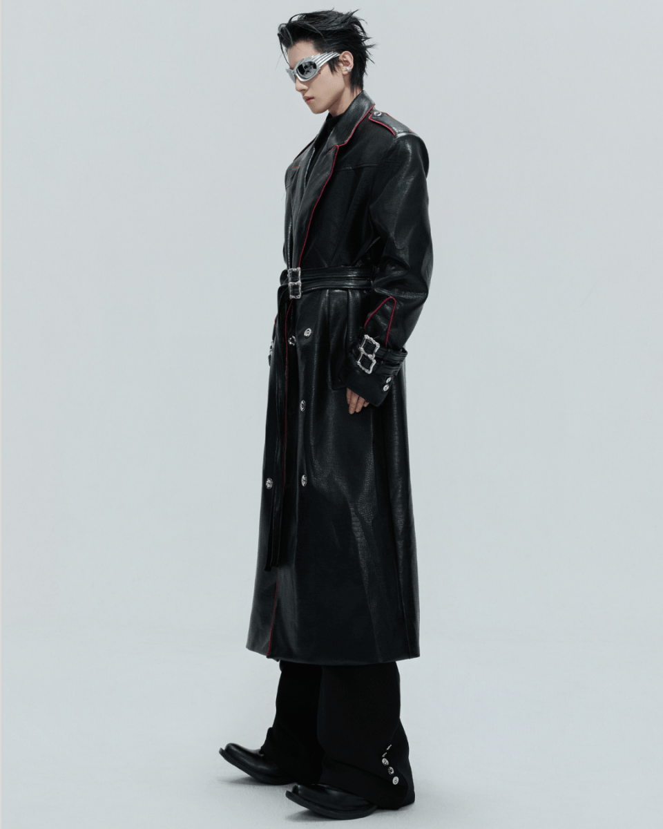 [ArguE CulturE] Noir Blade Leather Trench na2258