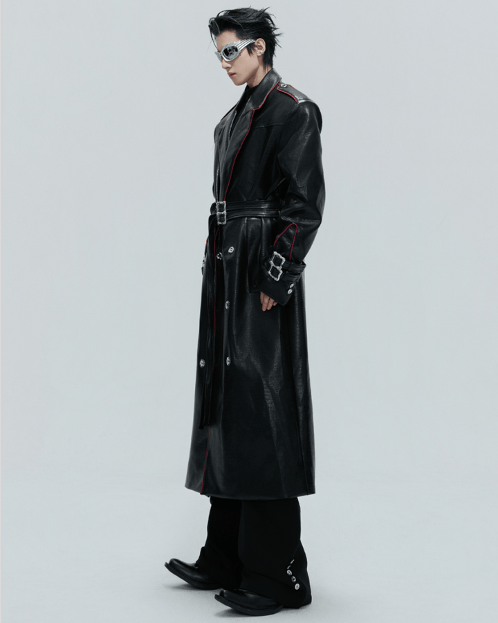 [ArguE CulturE] Noir Blade Leather Trench na2258