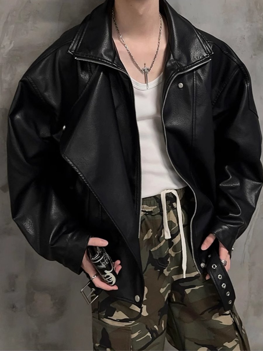 【JH HOMME】Black biker style jacket  na1561