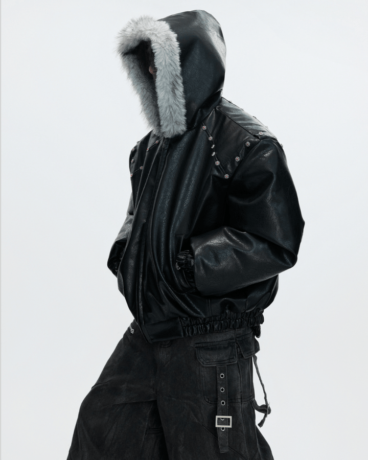 [ArguE CulturE] Noir Glacier Fur Jacket na2256