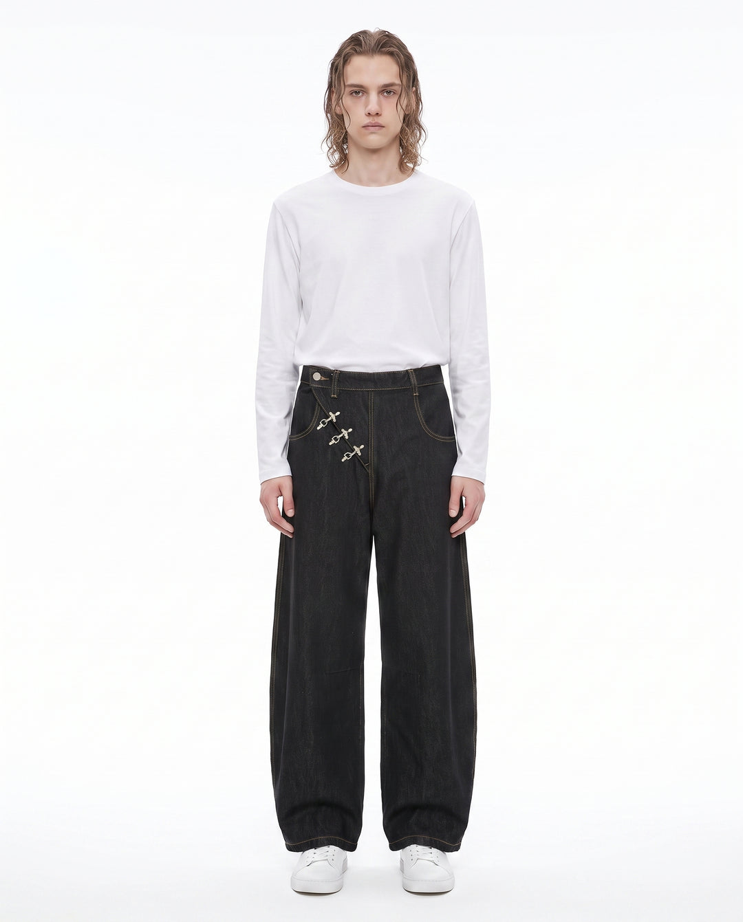 Buckle Wide Jeans na3018