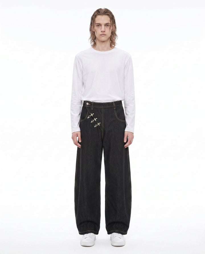 Buckle Wide Jeans na3018