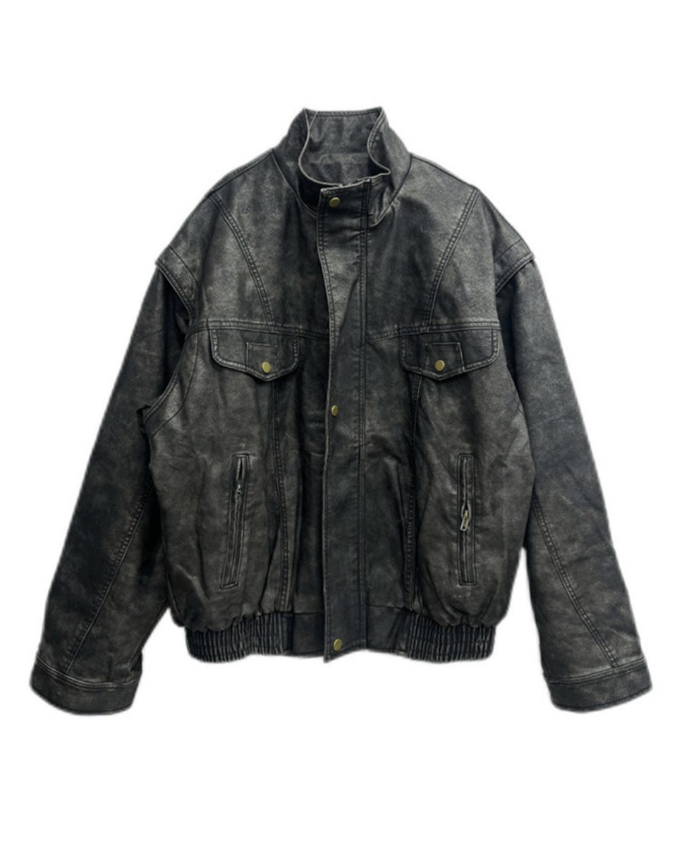 Vintage Brown Leather Truck Jacket  na2264