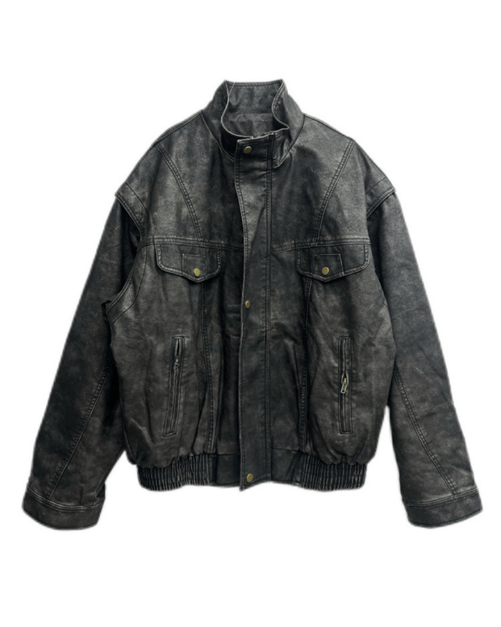 Vintage Brown Leather Truck Jacket  na2264