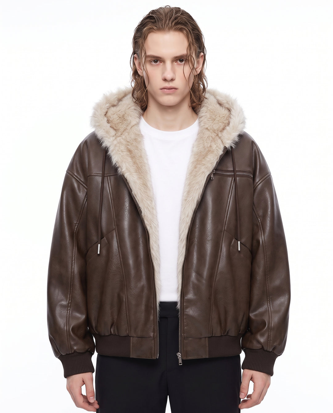Fur Leather Jacket na3068